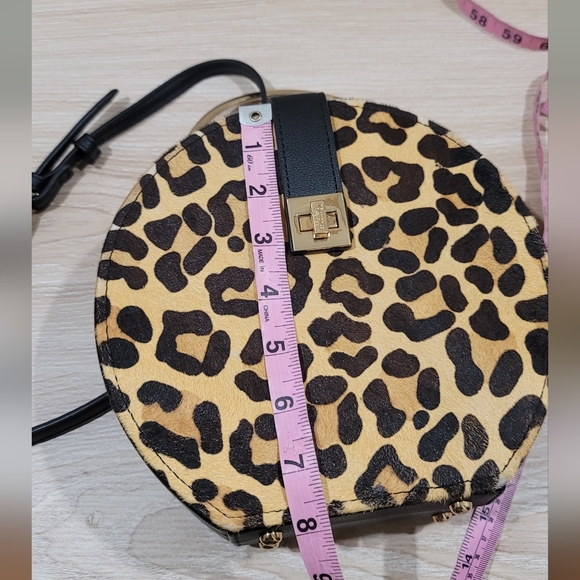 Dune London Leather Leopard Print Animal Hair Crossbody Bag - Picture 11 of 13